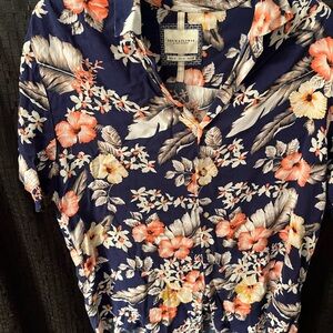 Denim & Flower Navy Floral Button Down Shirt